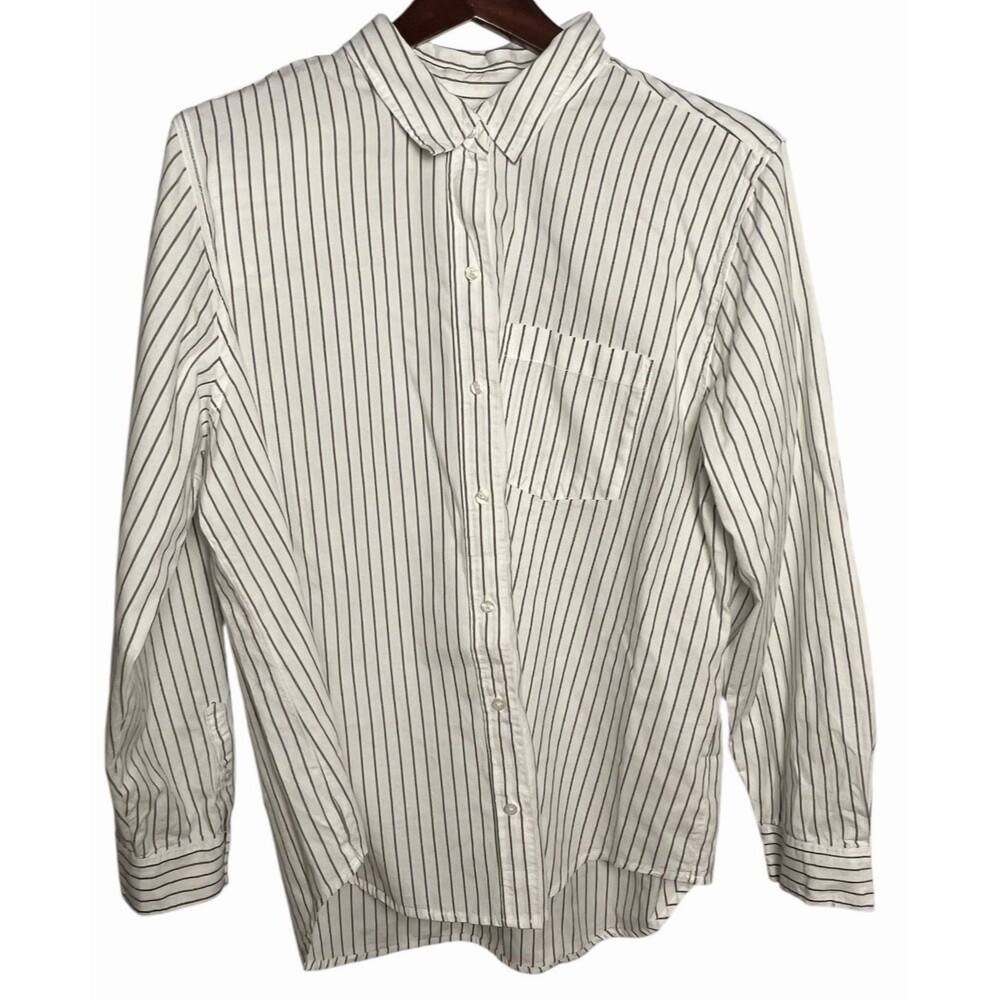 Universal Thread Long Sleeve Collared Button-Down Shirt  Green Striped XL